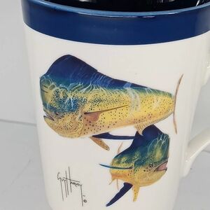 Guy Harvey Blue and Yellow Mahi-Mahi Fish Mug